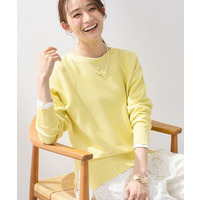 【洗える／キレイ色】体型カバー無縫製ニット