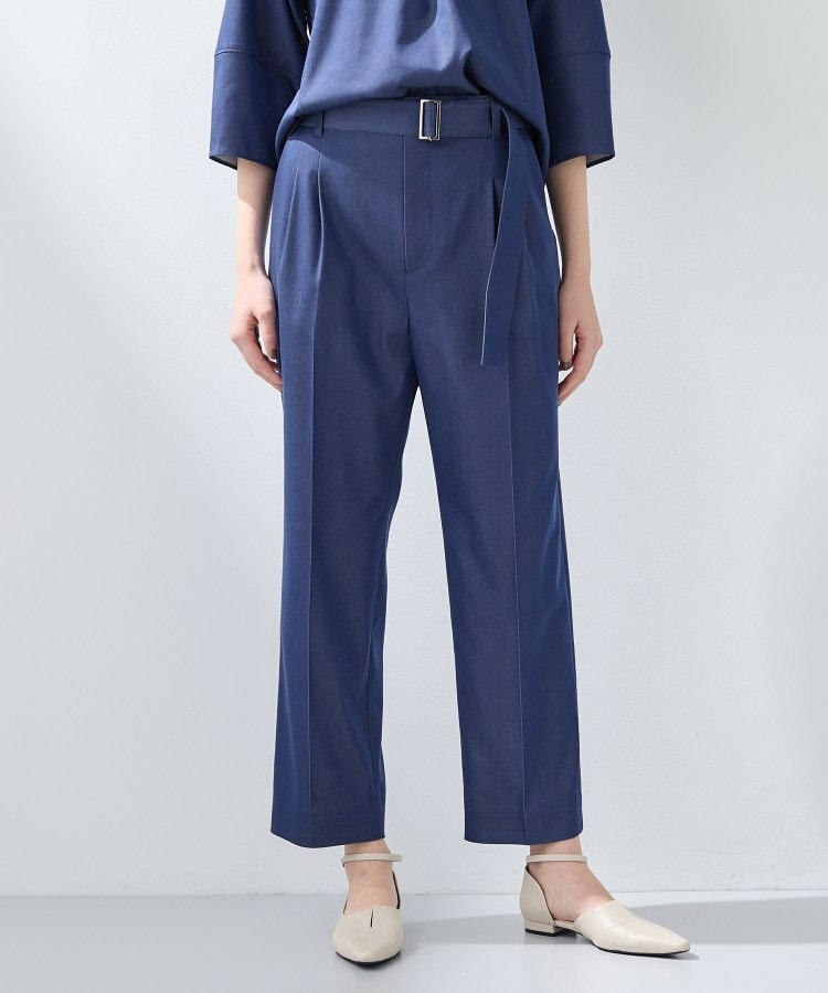 【洗える／UVケア／SETUP可能】デニムライクテーパードパンツ