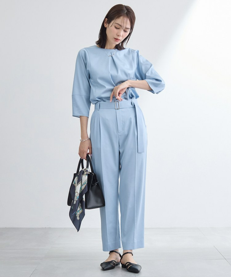 【洗える/UVケア/SETUP可能】デニムライクテーパードパンツ5