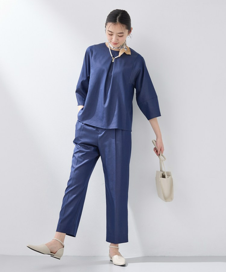 【洗える/UVケア/SETUP可能】デニムライクテーパードパンツ9