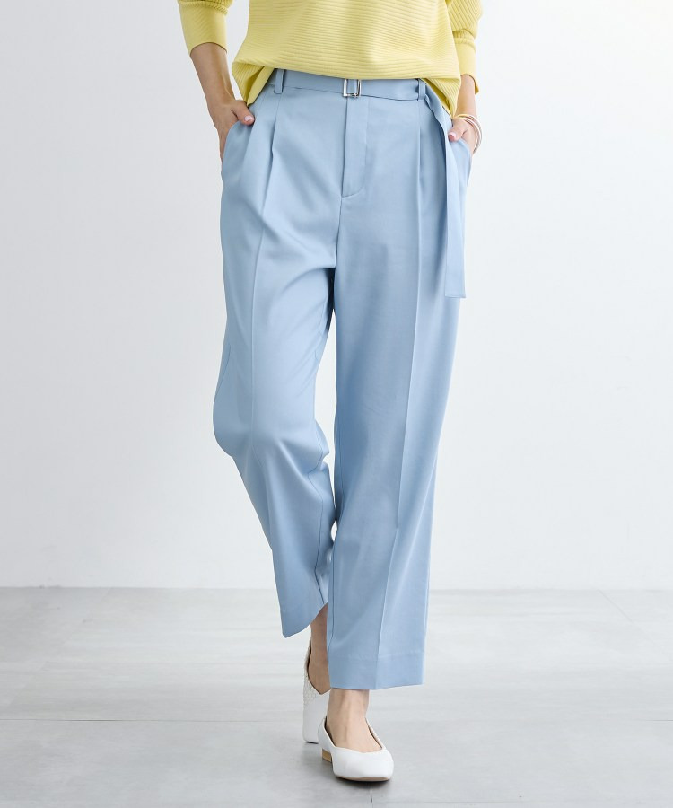 【洗える/UVケア/SETUP可能】デニムライクテーパードパンツ1