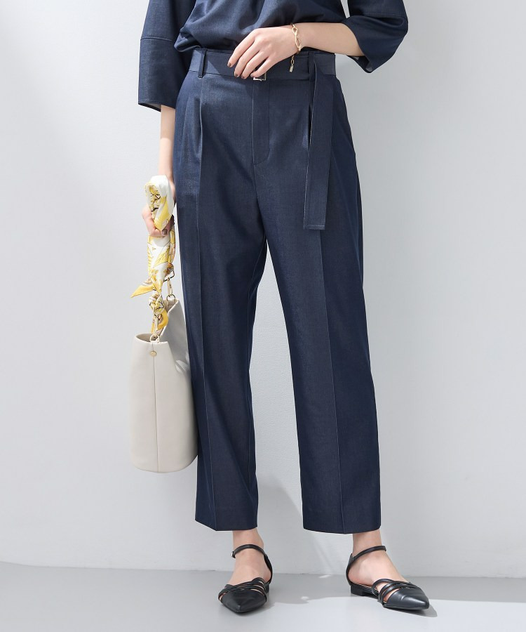 【洗える/UVケア/SETUP可能】デニムライクテーパードパンツ1