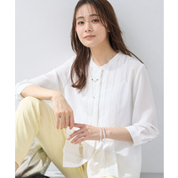【洗える／大人シアー】タックプリーツ7分袖ブラウス