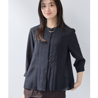 【洗える／大人シアー】タックプリーツ7分袖ブラウス
