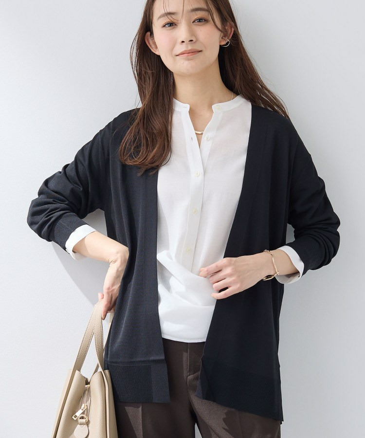 【洗える／上品】きれいめ着流しカーディガンニット