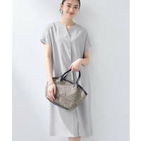 【洗える／UVケア／麻調】スキッパーワンピース