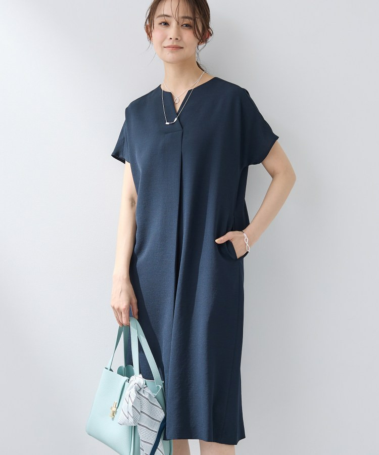 【洗える/UVケア/麻調】スキッパーワンピース11