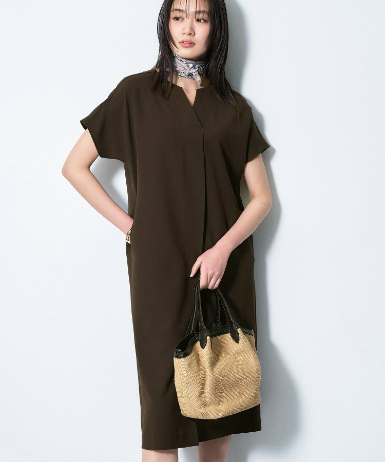 【洗える/UVケア/麻調】スキッパーワンピース15
