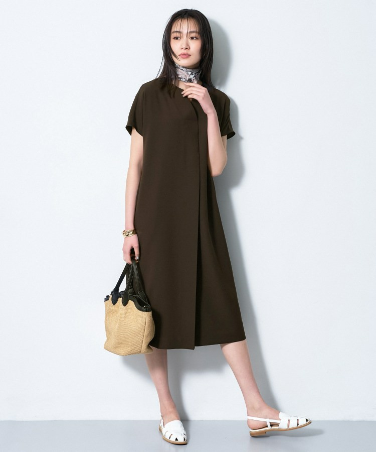 【洗える/UVケア/麻調】スキッパーワンピース17
