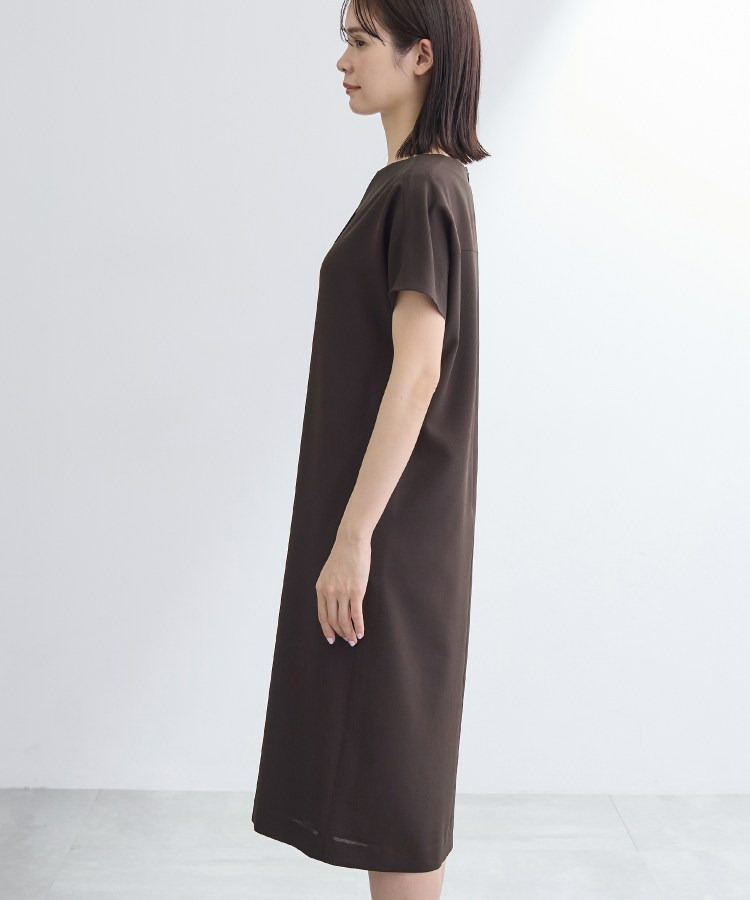 【洗える/UVケア/麻調】スキッパーワンピース20