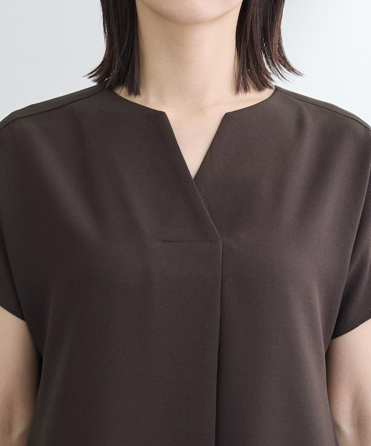 【洗える/UVケア/麻調】スキッパーワンピース22