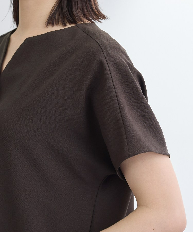 【洗える/UVケア/麻調】スキッパーワンピース24