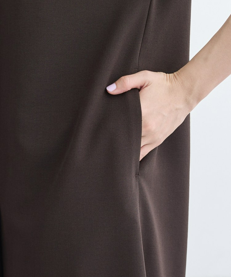 【洗える/UVケア/麻調】スキッパーワンピース25