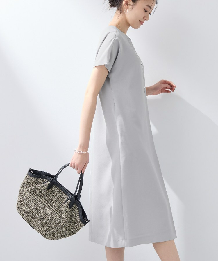 【洗える/UVケア/麻調】スキッパーワンピース3