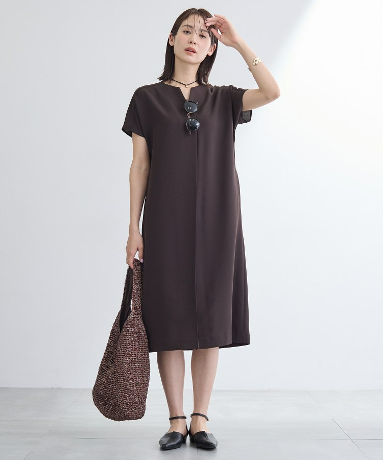 【洗える/UVケア/麻調】スキッパーワンピース8