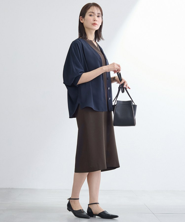 【洗える/UVケア/麻調】スキッパーワンピース9