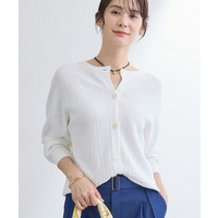 【前後2WAY／洗える】凹凸編地カーディガンニット