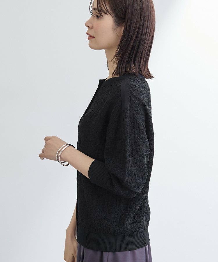 【前後2WAY/洗える】凹凸編地カーディガンニット12