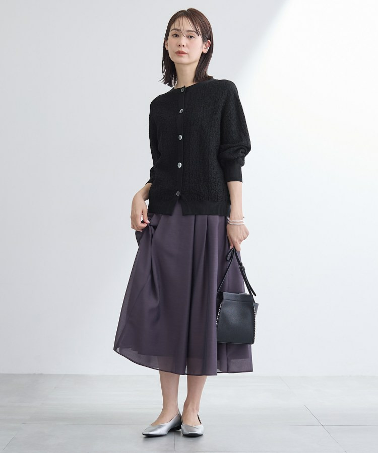 【前後2WAY/洗える】凹凸編地カーディガンニット14
