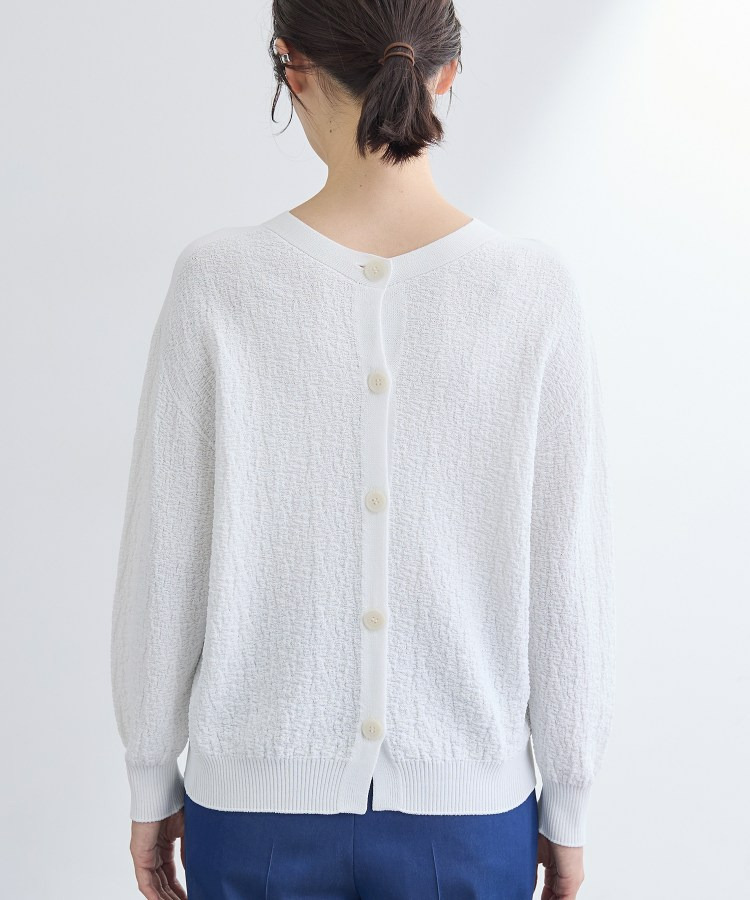 【前後2WAY/洗える】凹凸編地カーディガンニット20