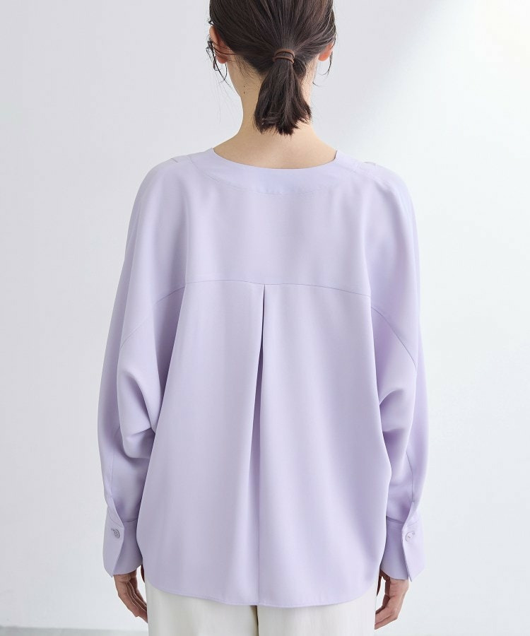 【洗える/UVケア/マットサテン】Vネックドルマンスリーブブラウス17