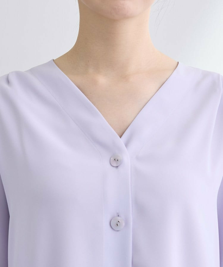【洗える/UVケア/マットサテン】Vネックドルマンスリーブブラウス18