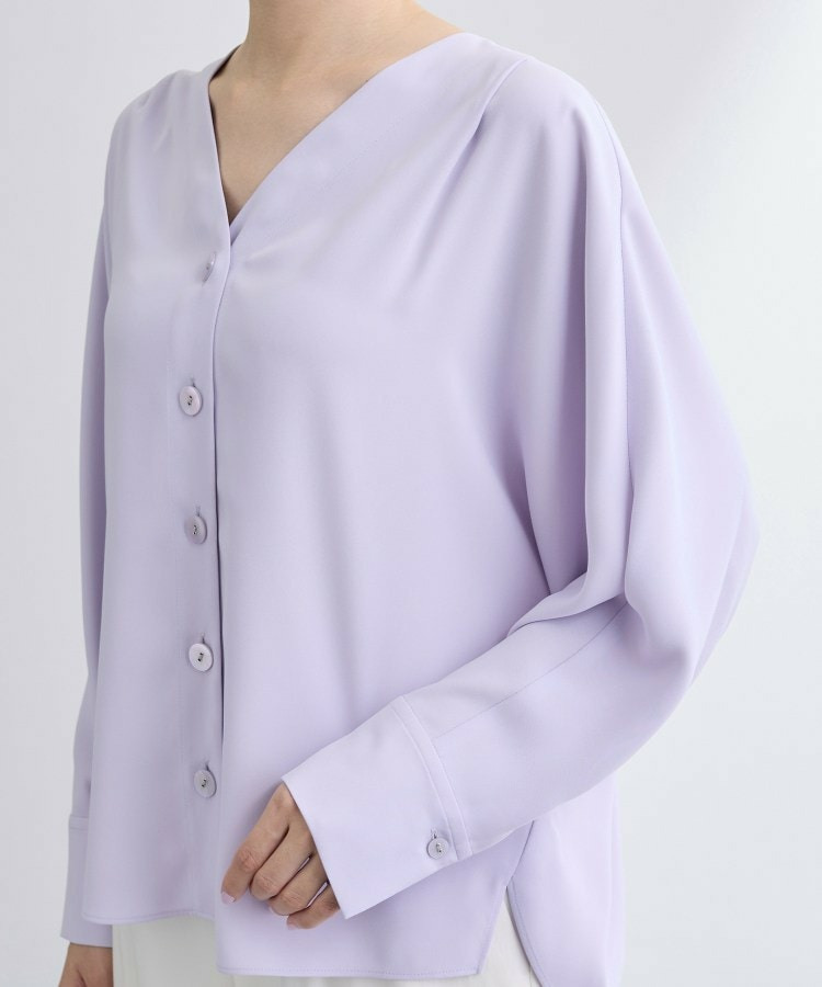 【洗える/UVケア/マットサテン】Vネックドルマンスリーブブラウス19