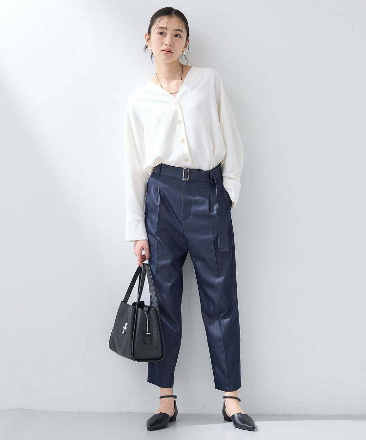 【洗える/UVケア/マットサテン】Vネックドルマンスリーブブラウス5