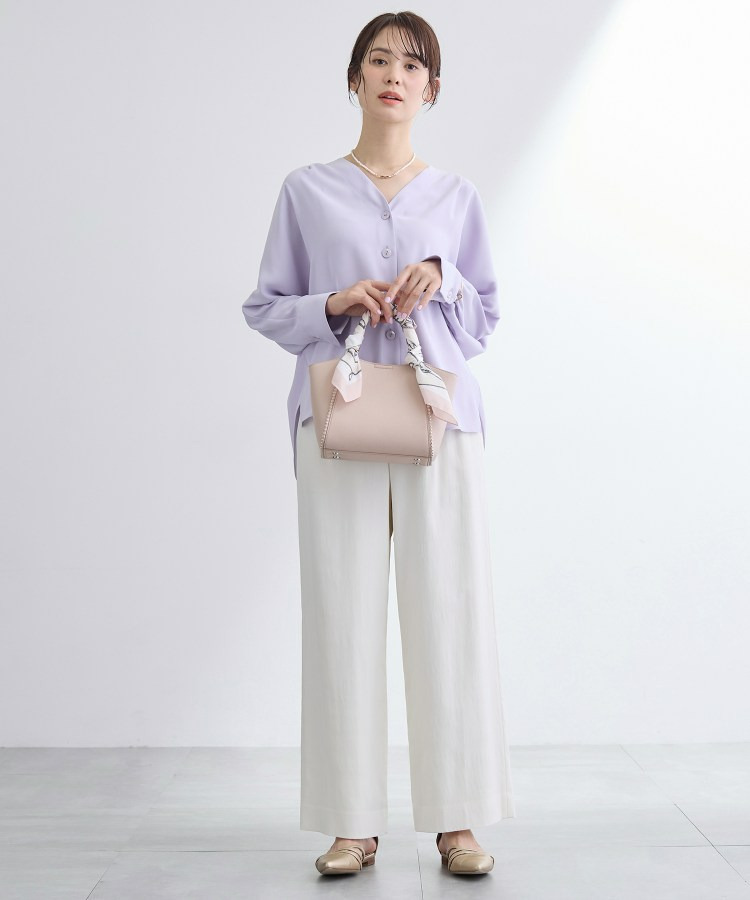 【洗える/UVケア/マットサテン】Vネックドルマンスリーブブラウス8