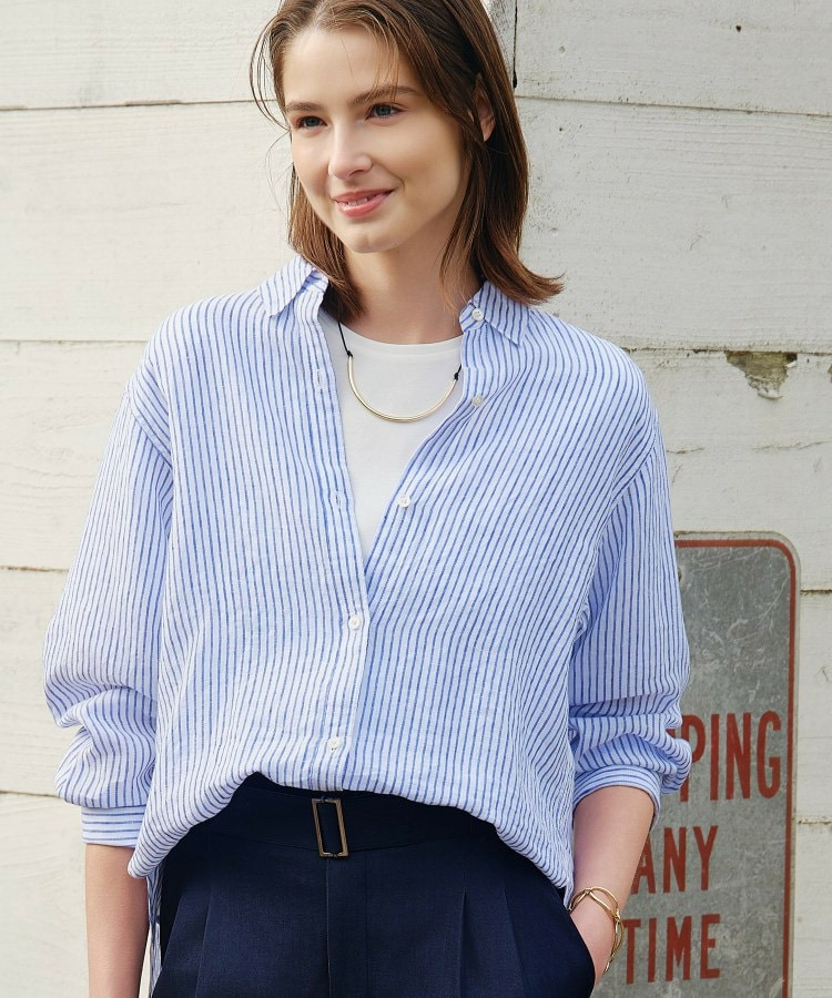 【冷やしリネン／2WAY】カシュクールリネンシャツ