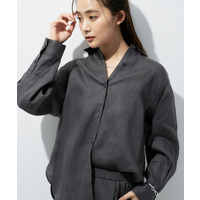 【接触冷感／2WAY】カシュクールリネンシャツ