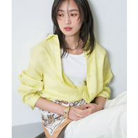 【接触冷感／2WAY】カシュクールリネンシャツ