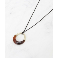 【長さ調整自由】マーブルバイカラー ロングネックレス