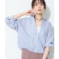 【接触冷感／洗える／2WAY】ドロスト付 シアーシャンブレーシャツ