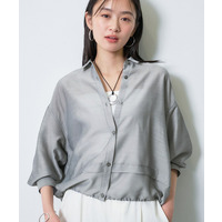 【洗える／2WAY】ドロスト付 シアーシャンブレーシャツ