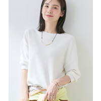 【洗える／ドライタッチ／和紙混】ガーター編みニット