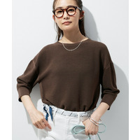 【洗える／ドライタッチ／和紙混】ガーター編みニット