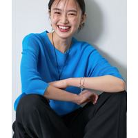 【洗える／ドライタッチ／和紙混】ガーター編みニット