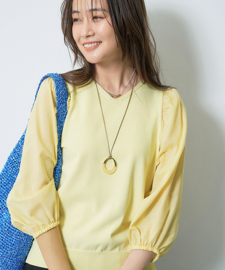 【洗える／袖丈調整可能】シャツコンビニット