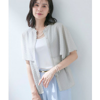 【洗える／ドットモチーフ】ケープスリーブブラウス