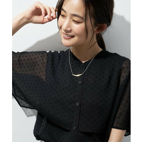 【洗える／ドットモチーフ】ケープスリーブブラウス