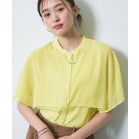 【洗える／ドットモチーフ】ケープスリーブブラウス