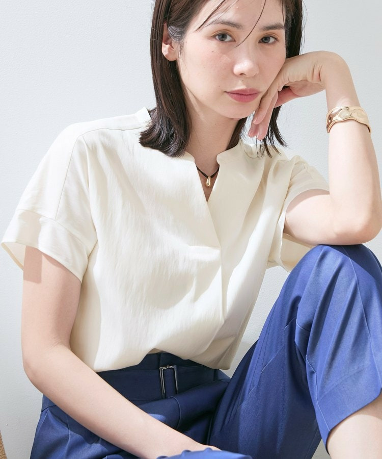 【洗える/SETUP可能】スキッパーブラウス3