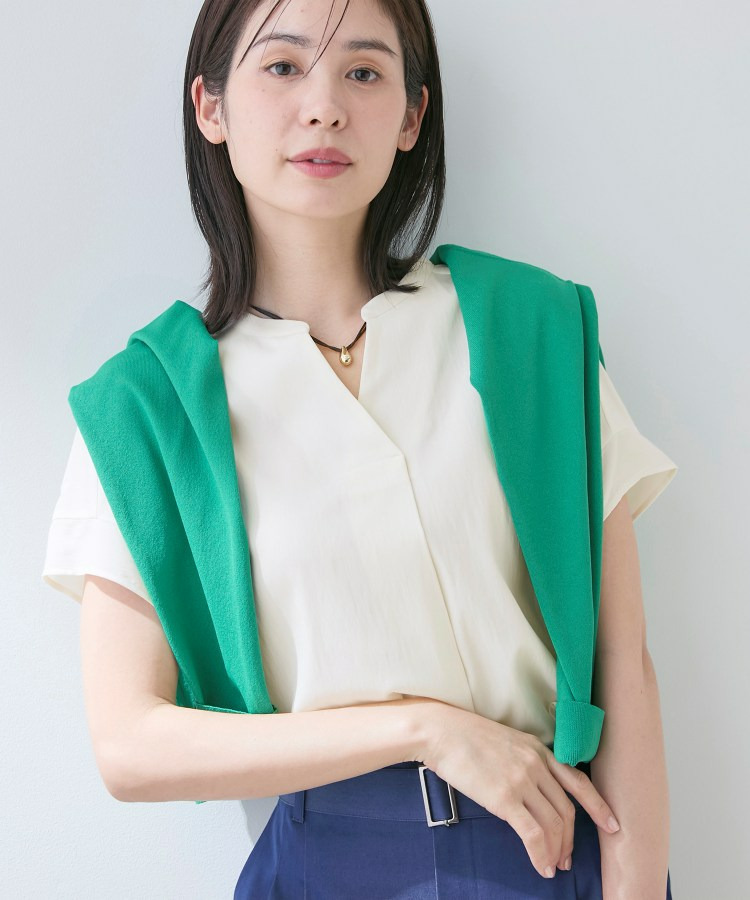 【洗える/SETUP可能】スキッパーブラウス1