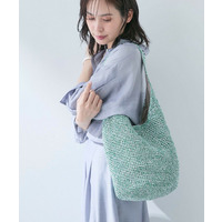 【大人カジュアル】メタリックかぎ編みボトルバッグ