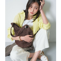 【大人カジュアル】メタリックかぎ編みボトルバッグ