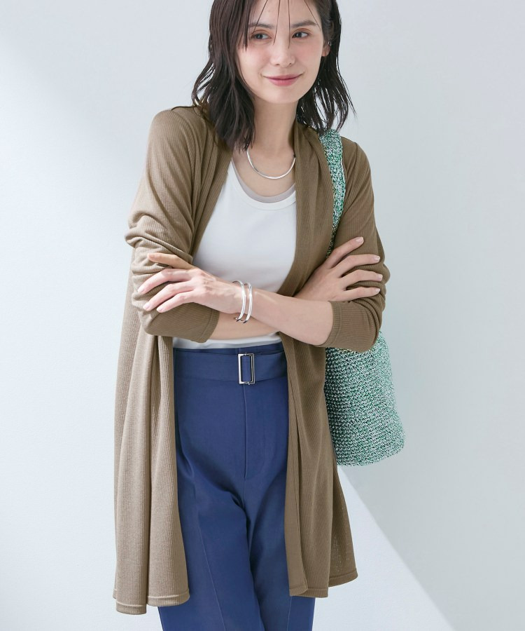 【洗える／アンサンブル可能】シアースストライプカーディガン