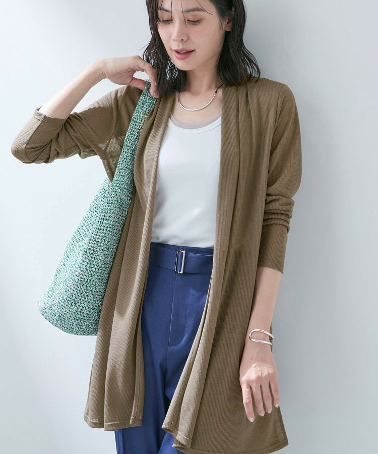 【洗える/アンサンブル可能】シアースストライプカーディガン15