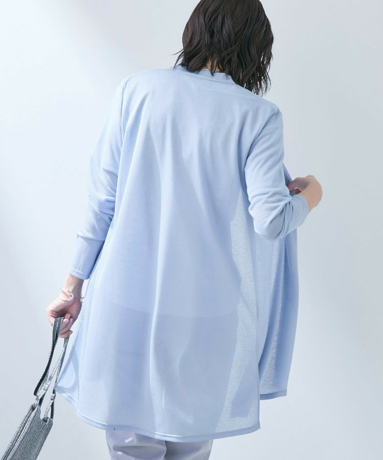 【洗える/アンサンブル可能】シアースストライプカーディガン20