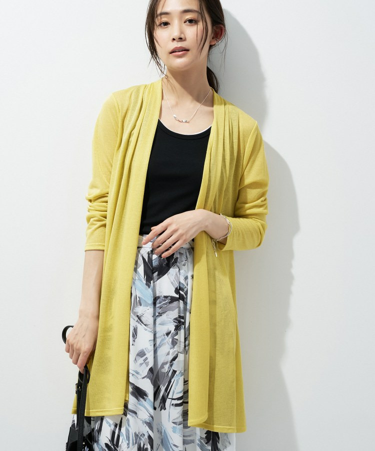 【洗える/アンサンブル可能】シアースストライプカーディガン1